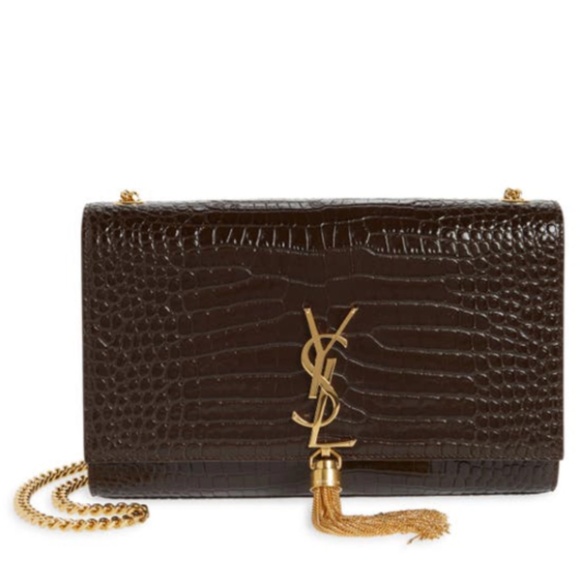 YSL - Saint Laurent - Medium Kate Tassel Bag – Crocodile –deep, chocolate brown - Picture 4 of 4